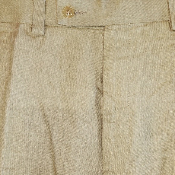 Calvin Klein Linen Dress Pants Mens 38R Beige Lightweight‎ Summer Career - Picture 2 of 7